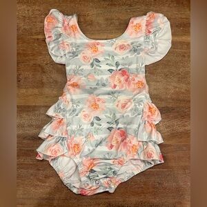 RUFFLE FLORAL ROMPER size 12-18 months